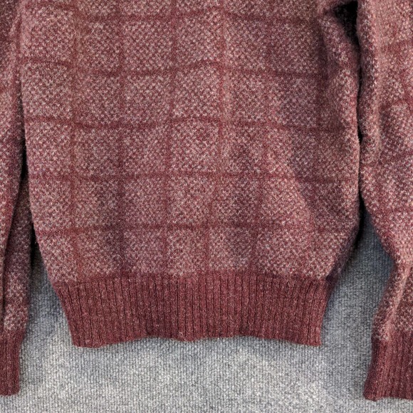 Knights Bridge Women's Pullover Knit Sweater Red Check Medium Crew Neck Vintage - Picture 8 of 12